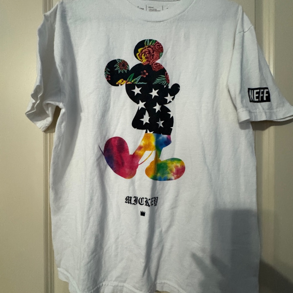 Disney White Mickey Mouse Polka Dot Tee Short Sleeve